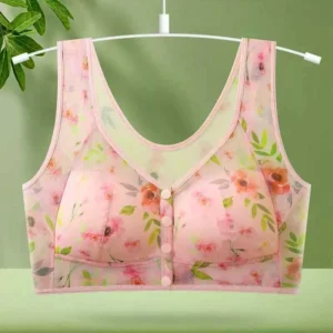 ৩ পিস ফ্লোরাল ডিজাইন ফ্রন্ট ওপেন নেট কমফোর্ট ব্রা